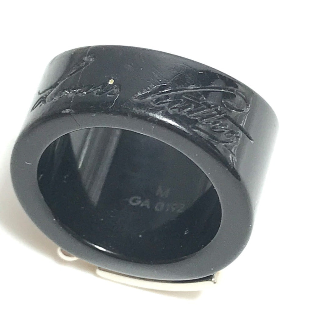 Band Ring Plastic Black and Silver