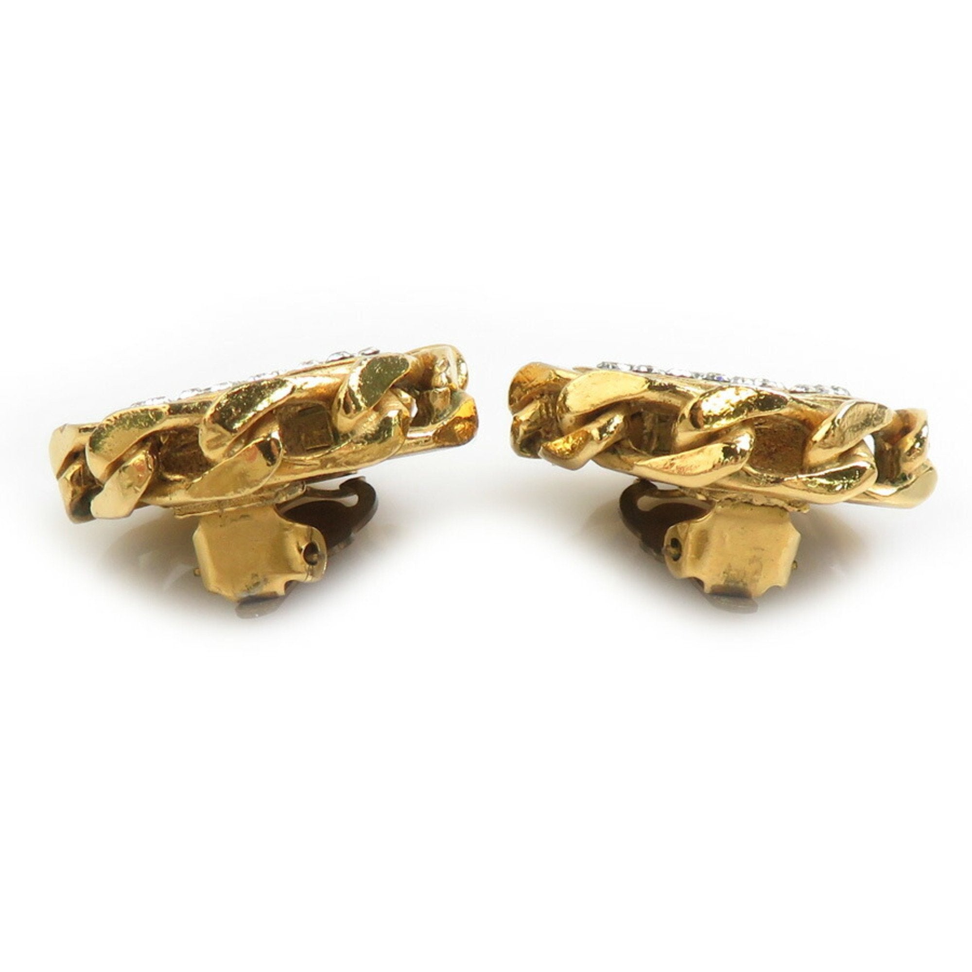 CC Logo Clip-On Earrings Gold-Tone Metal