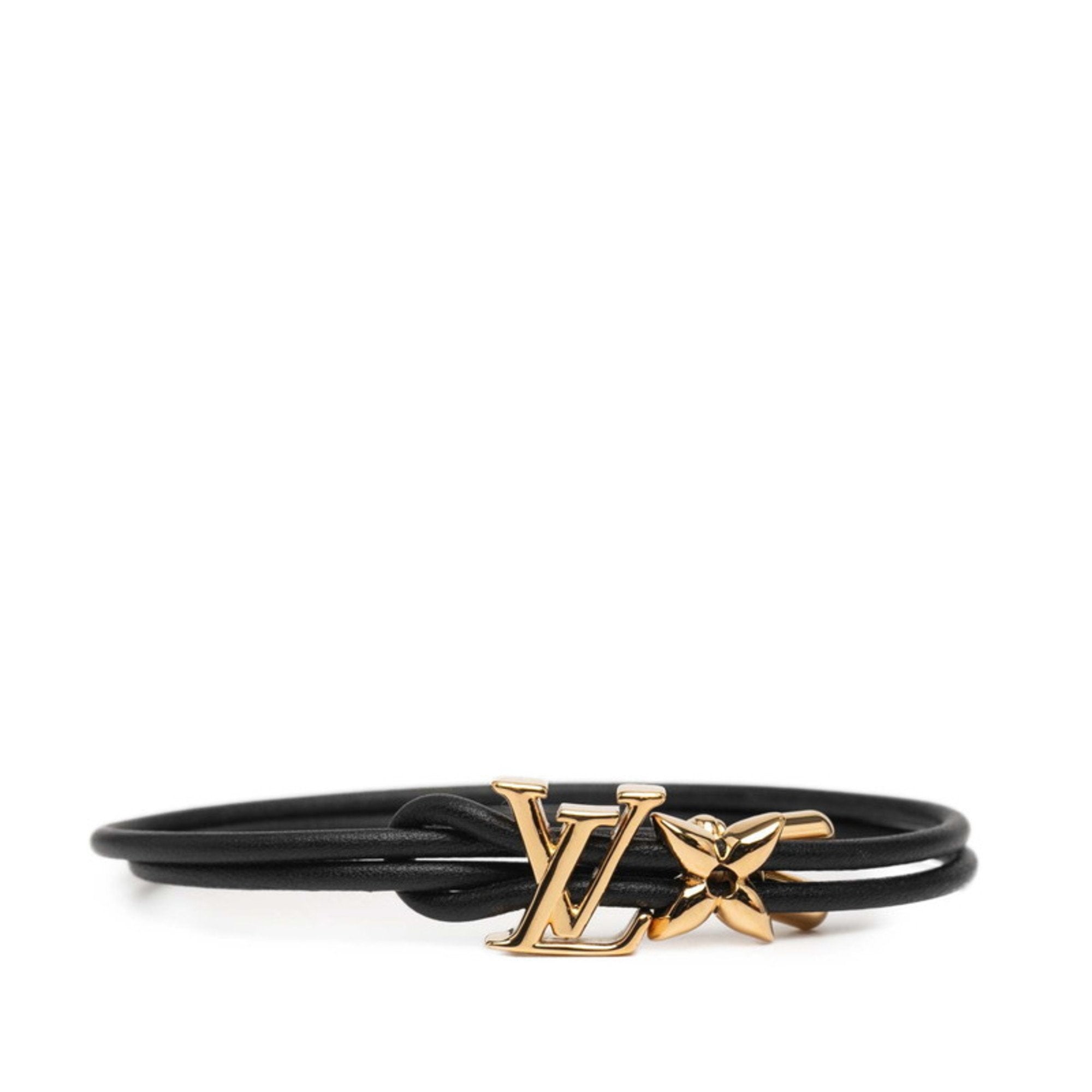 Charm Bracelet Leather Black and Gold