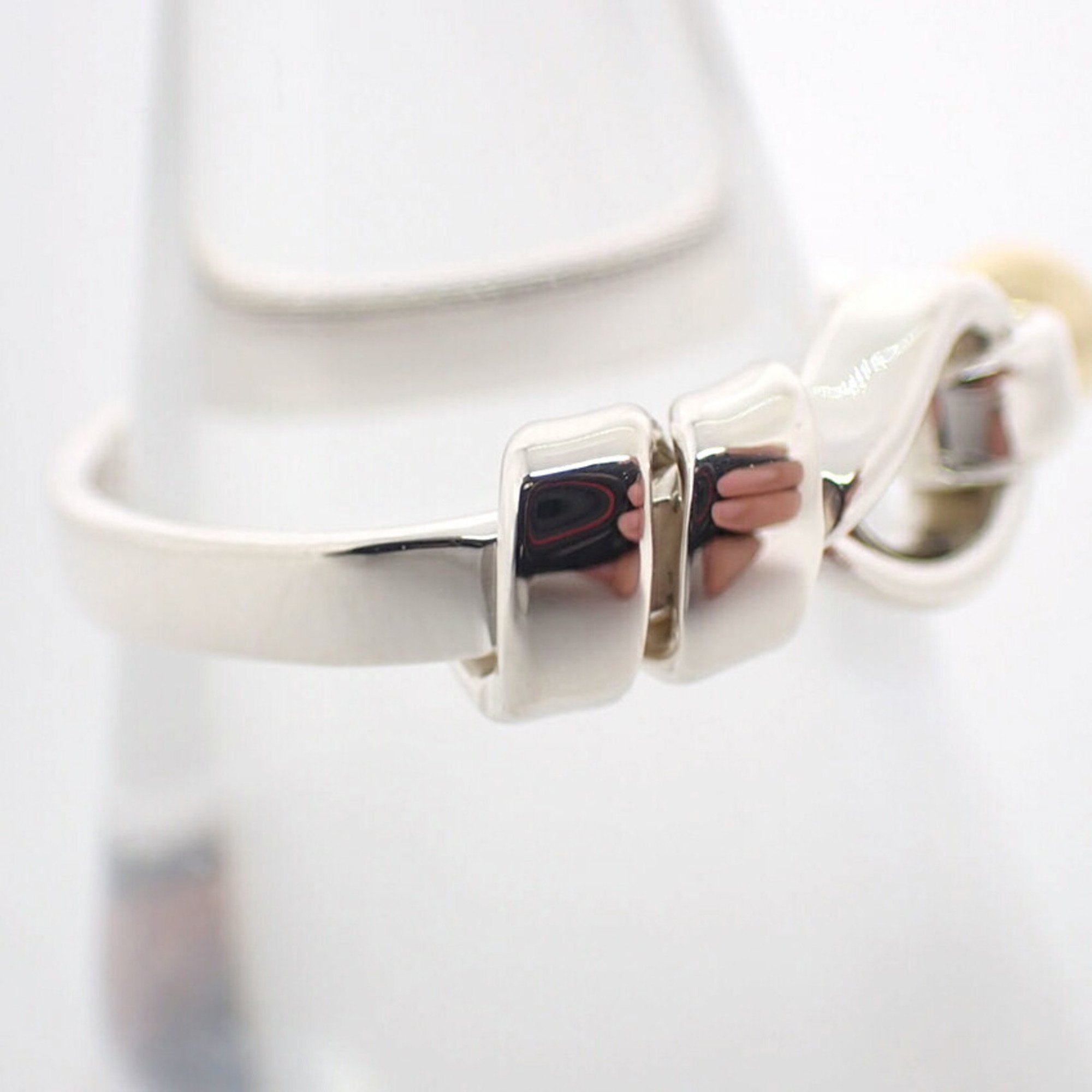 Hook and Eye Band Ring Sterling Silver and 18K Yellow Gold