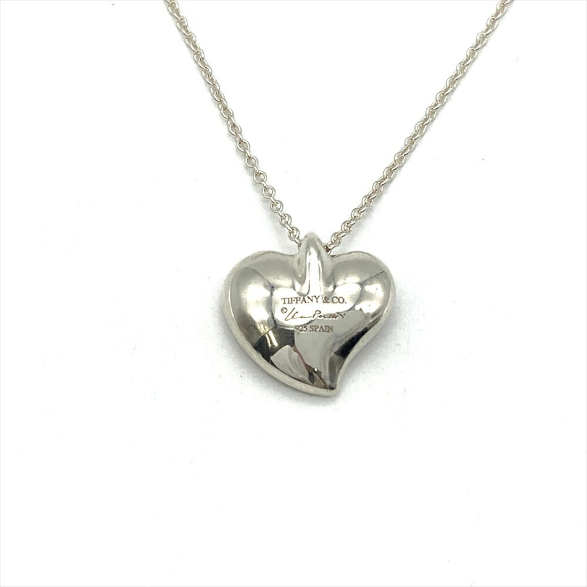 Full Heart Pendant Necklace Sterling Silver Silver Leaf