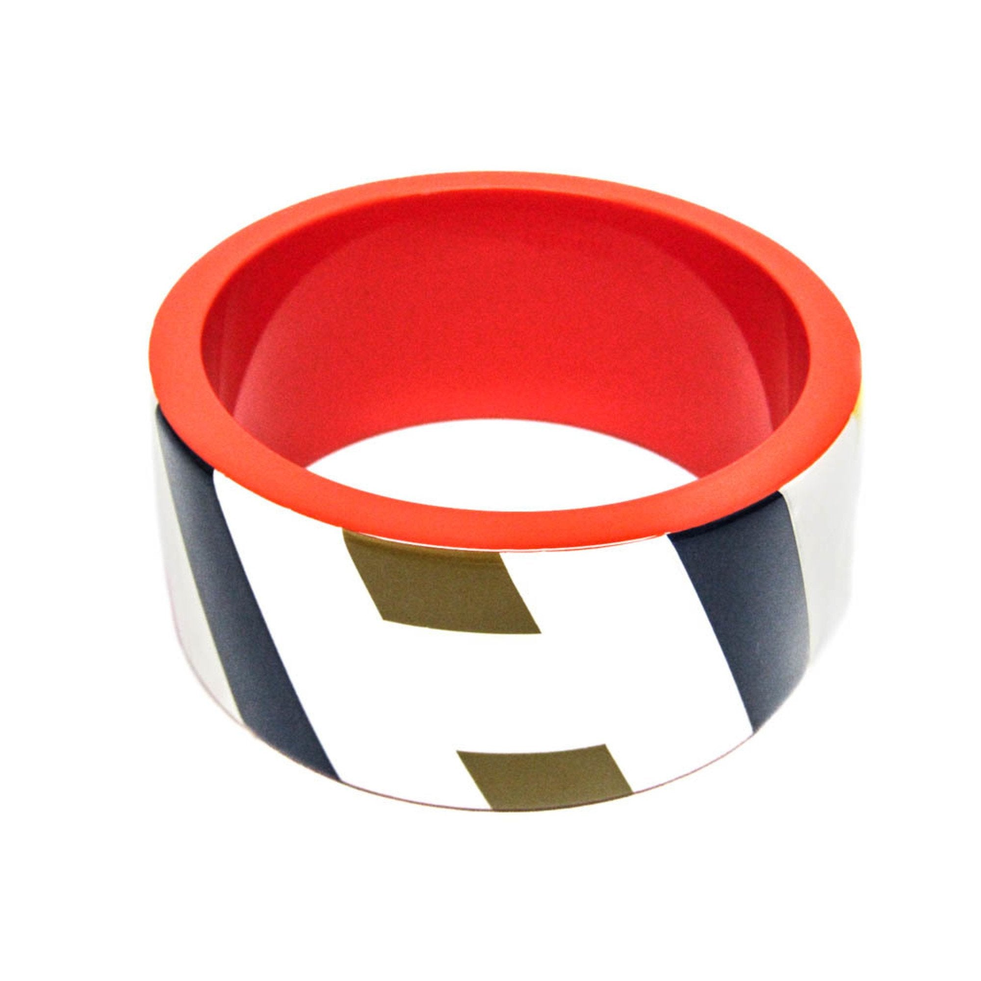 Bias H GM Bangle Lacquer and Wood Multi-color Bracelet