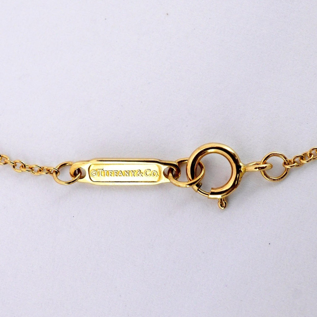 T Circle Pendant Necklace 18K Yellow Gold with Diamond