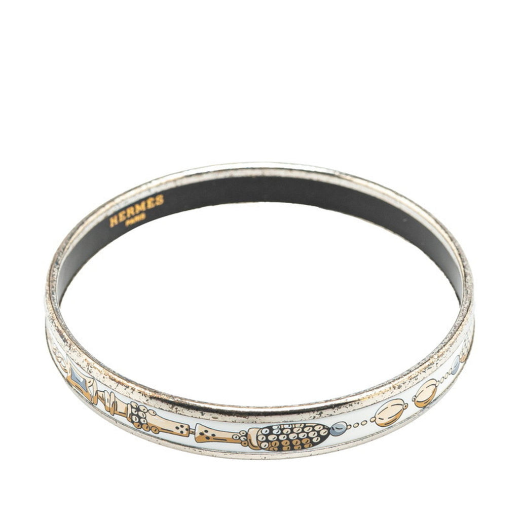 Bracelet Box Calf Leather and Metal Multi-Color White