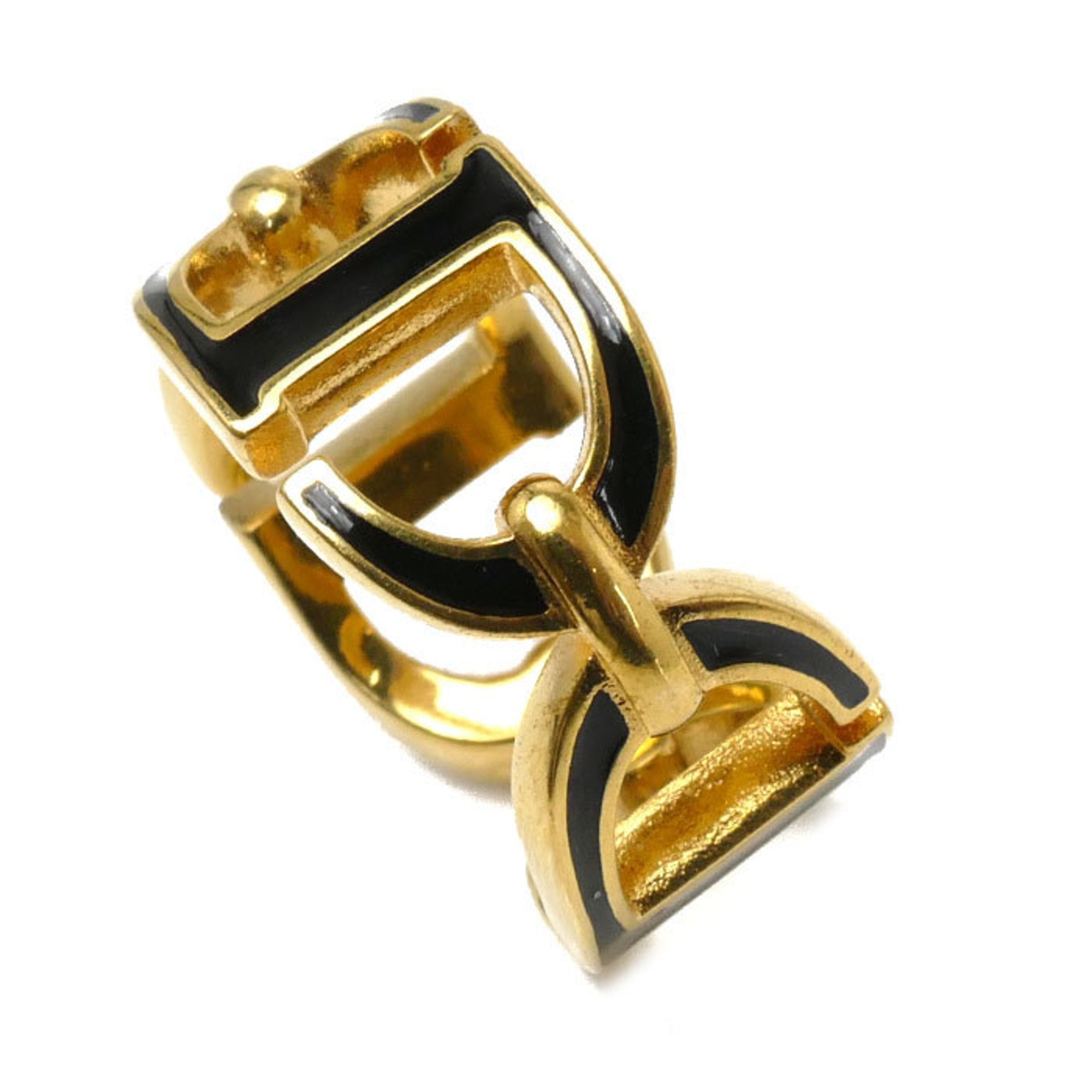 Band Ring Lacquer and Metal Black and Gold