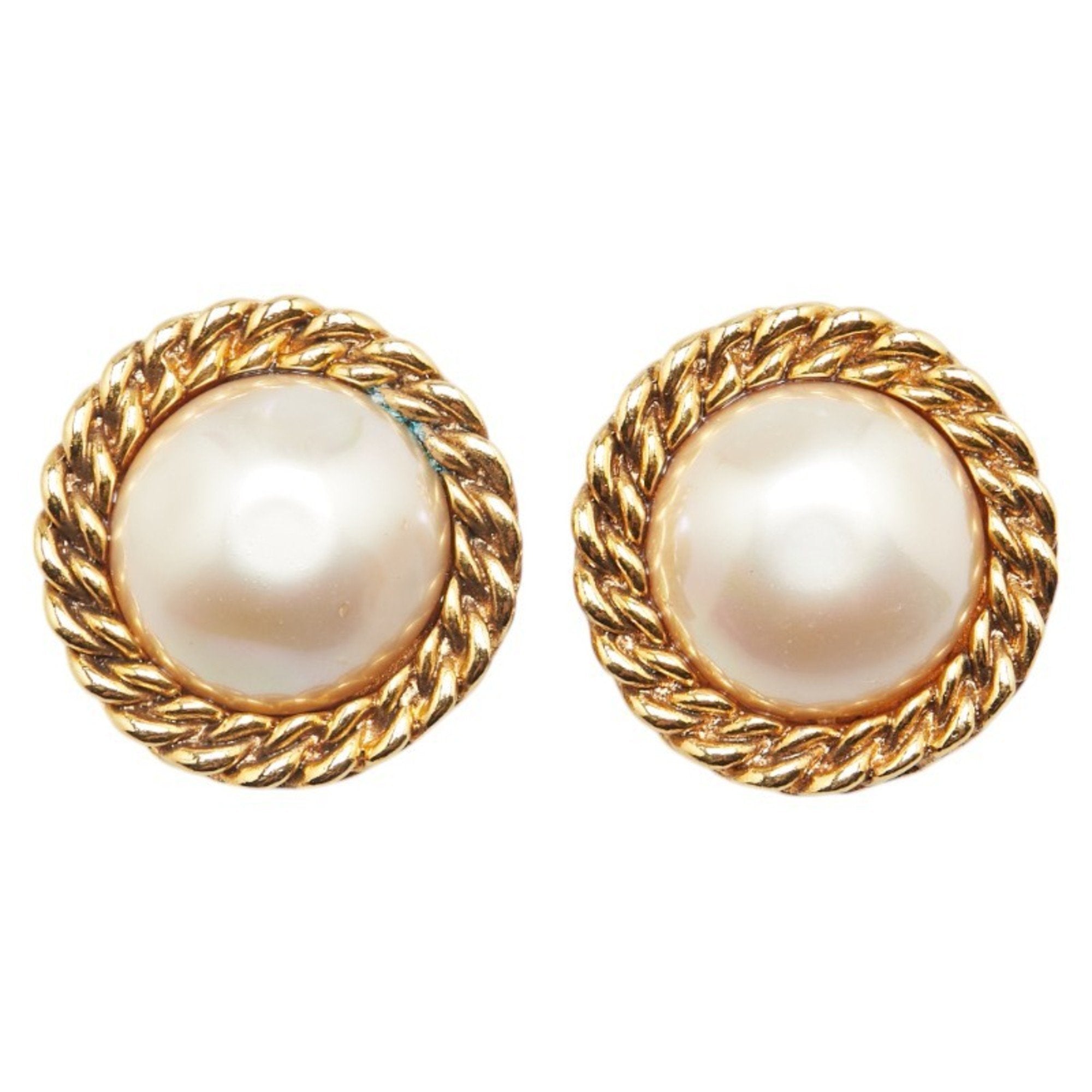 Clip-On Earrings Pearl Clip-On Gold-Tone Metal
