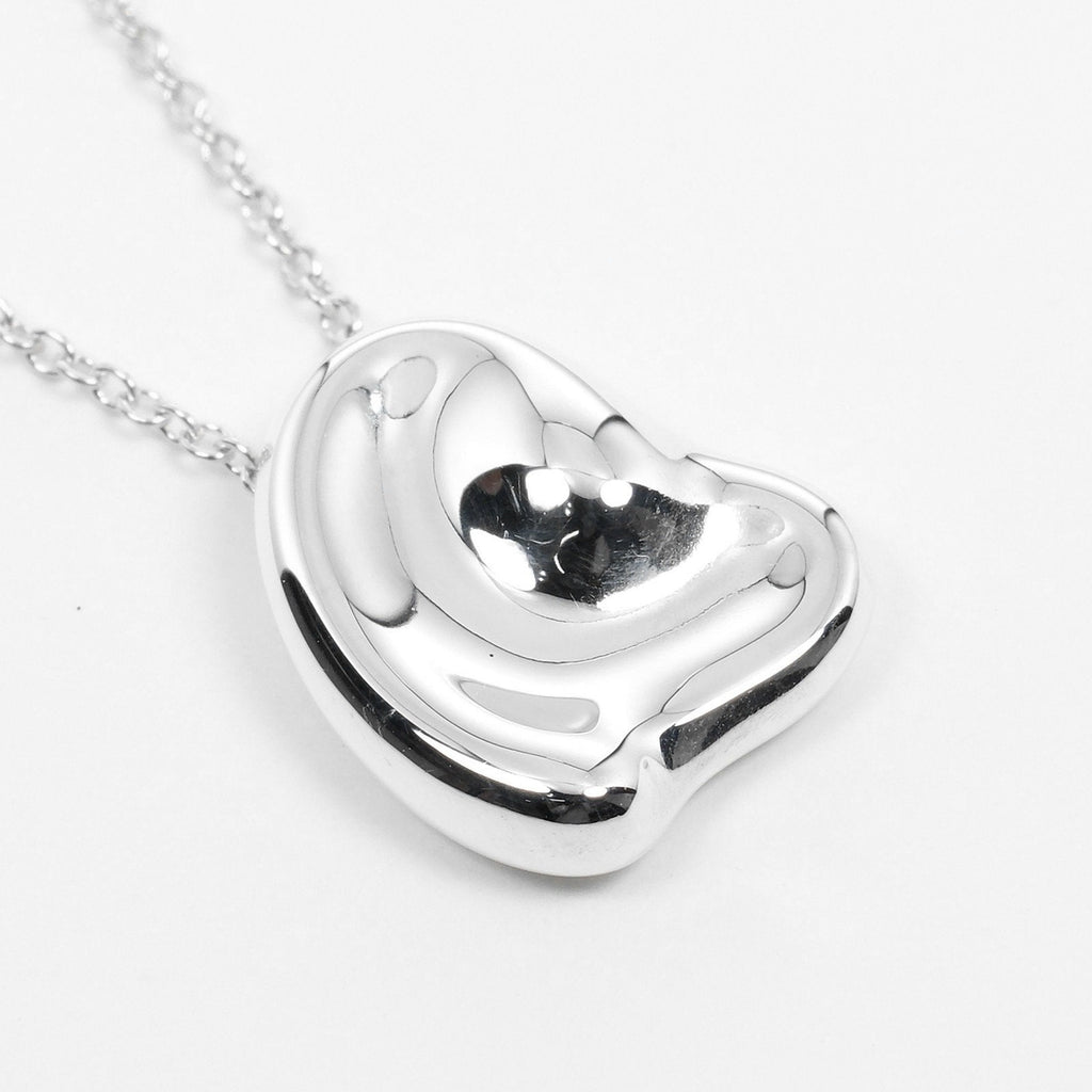 Curved Heart Pendant Necklace Sterling Silver