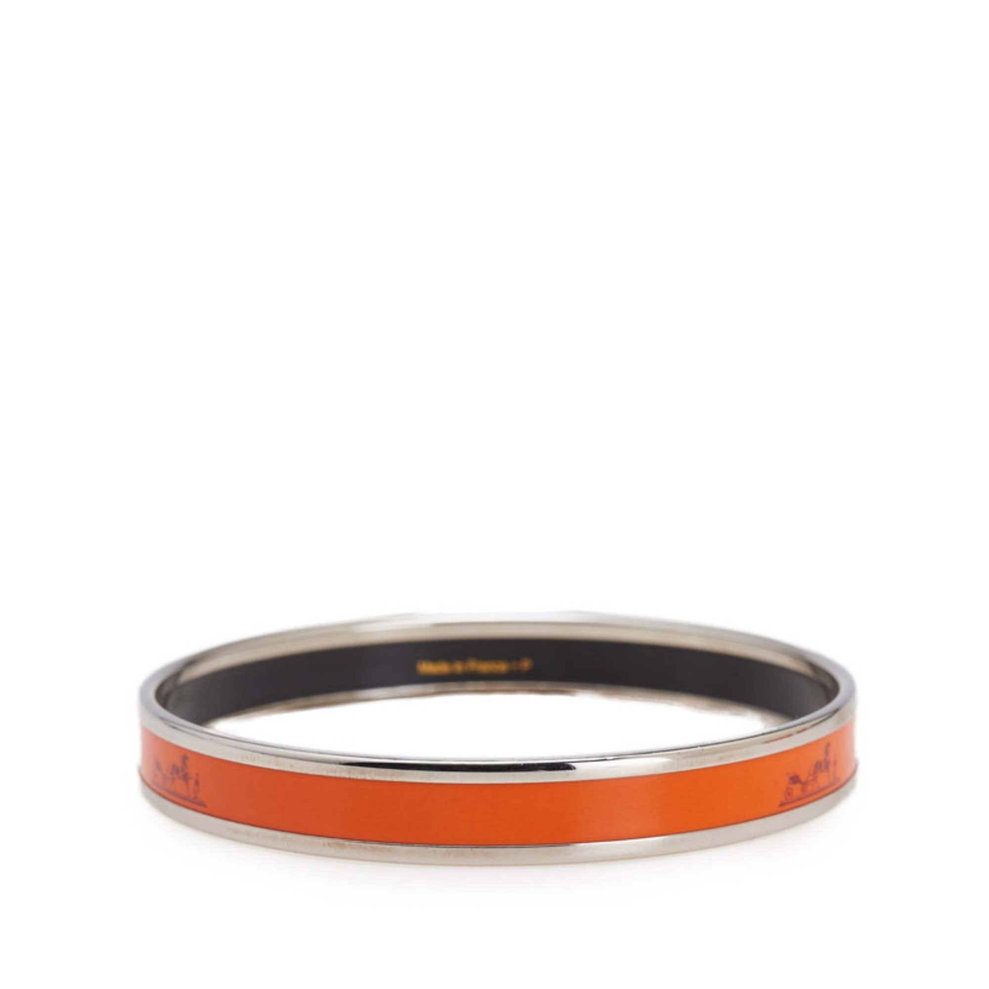 Cloisonné and Enamel Bracelet Orange and Silver