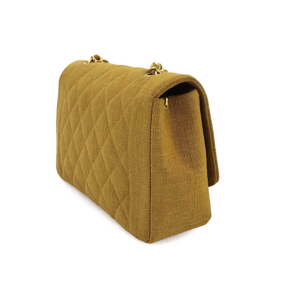 Vintage Diana Flap Bag Quilted Canvas Small