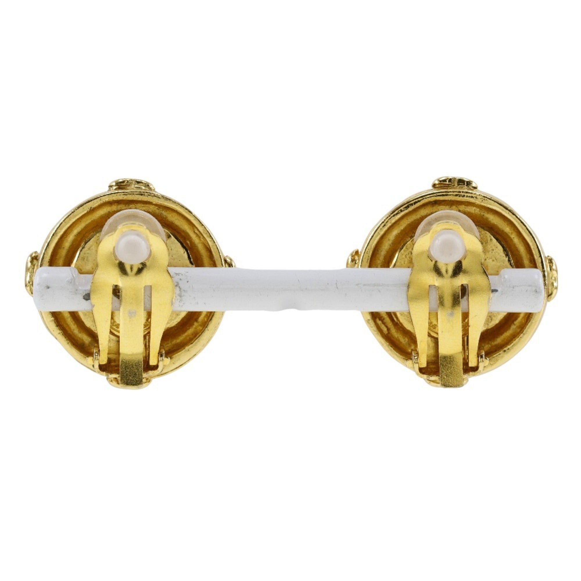 CC Logo Clip-On Earrings Metal Gold-Tone Metal