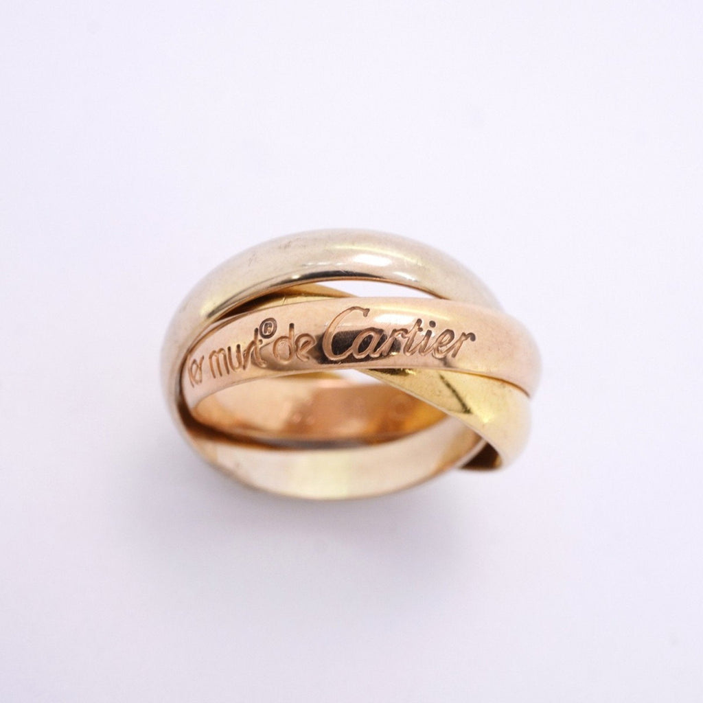 Vendome Louis Cartier Band Ring 18K Tricolor Gold