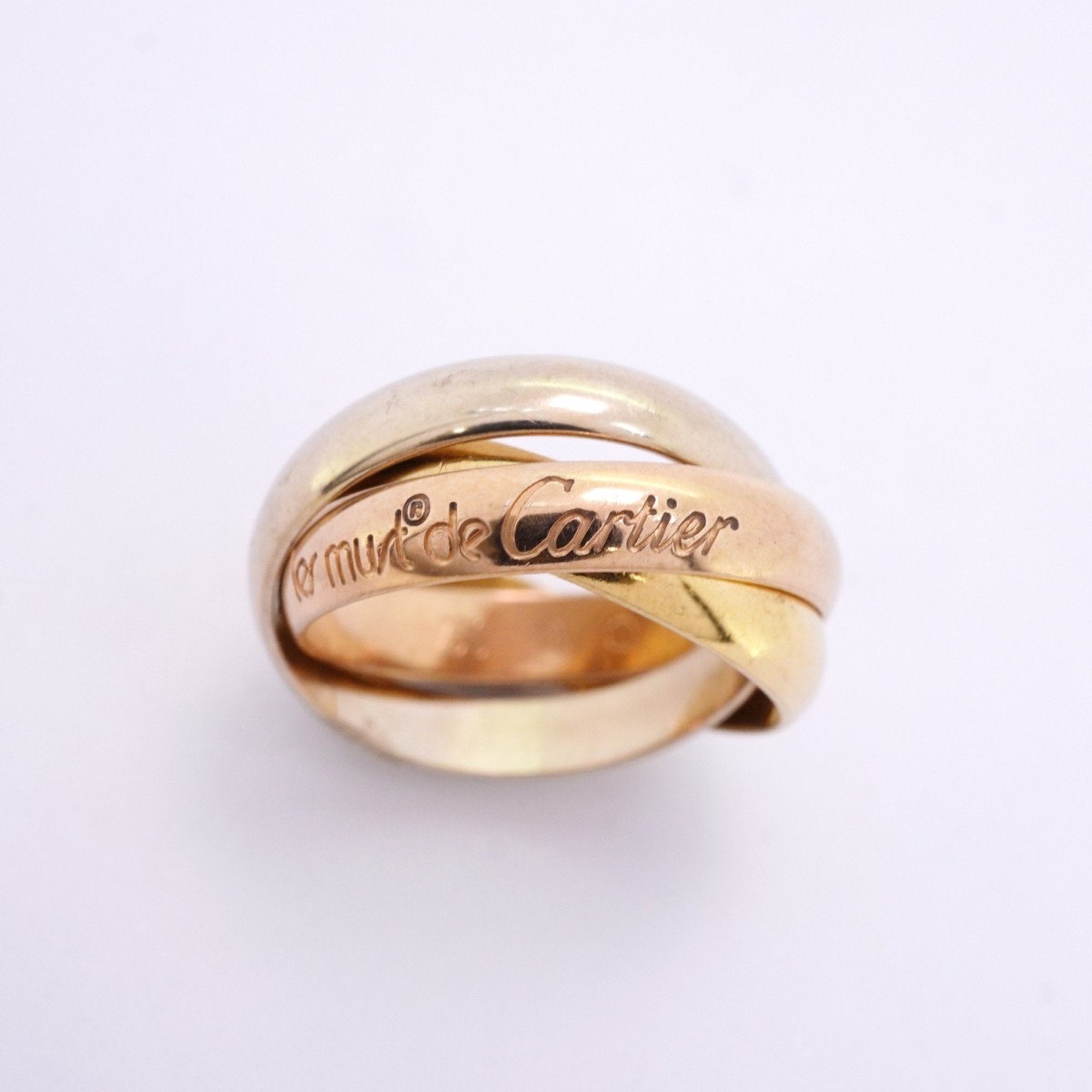 Vendome Louis Cartier Band Ring 18K Tricolor Gold