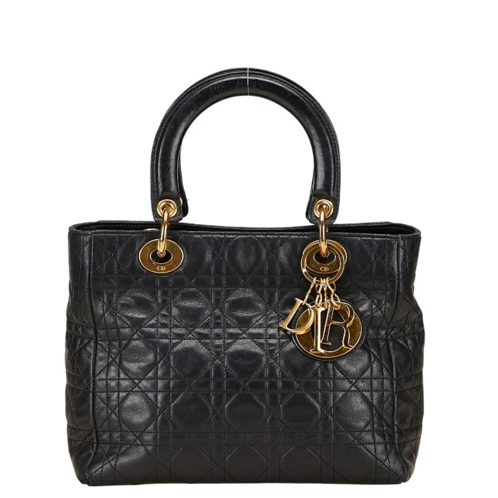 Vintage Lady Dior Bag Cannage Quilt Lambskin Medium