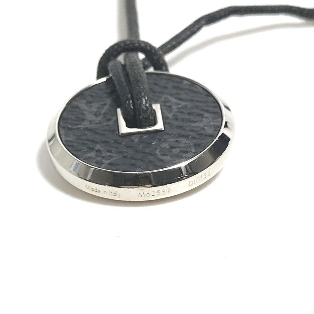 Monogram Eclipse Pendant Necklace Black