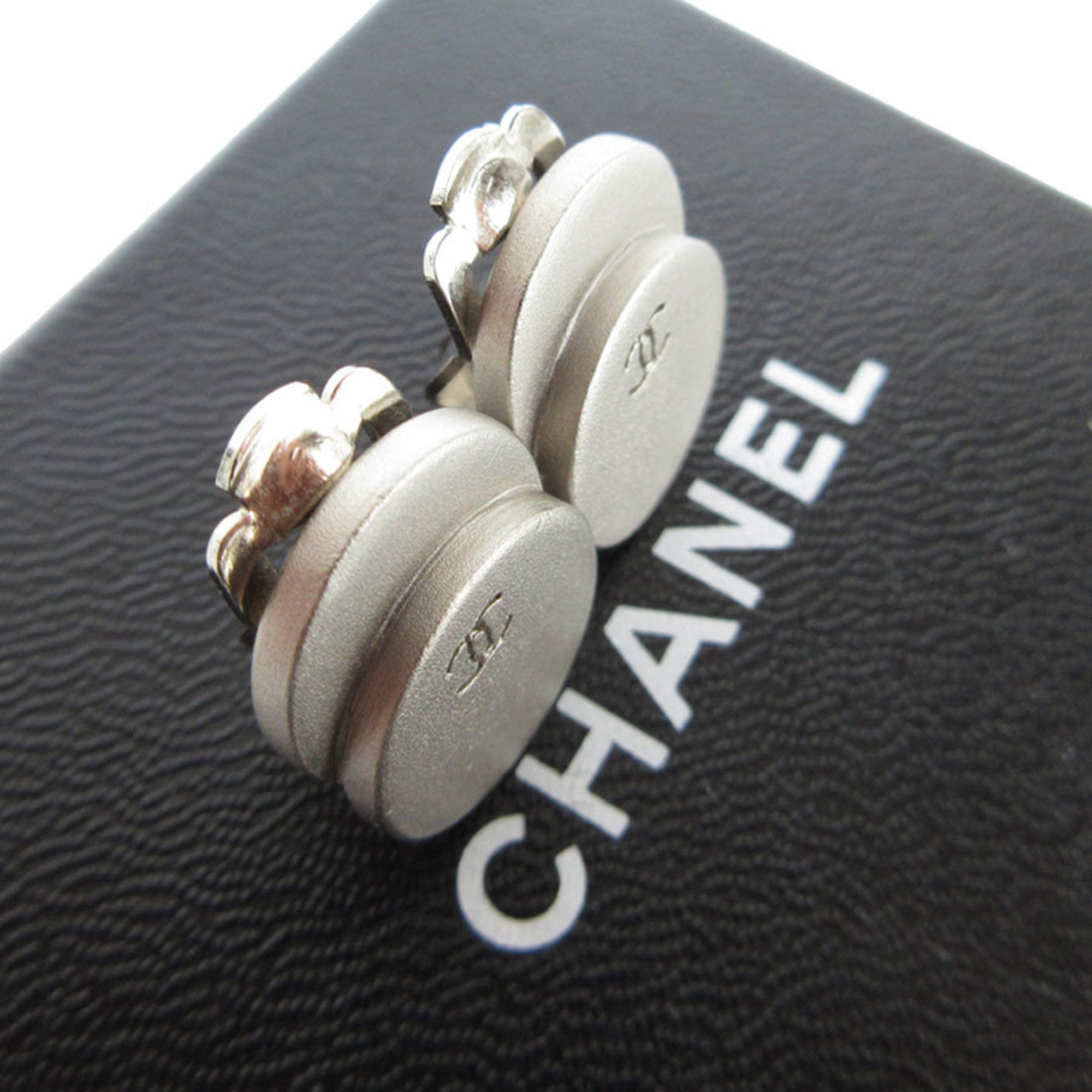 CC Logo Clip-On Earrings Silver-Tone Metal Silver-Tone Metal