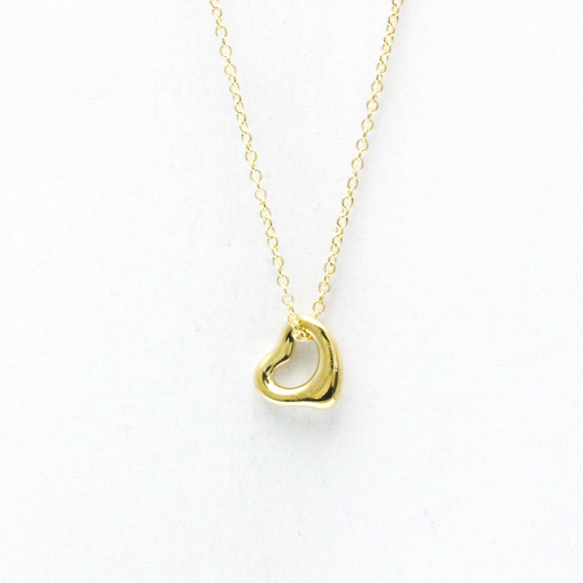 Open Heart Pendant Necklace 18K Yellow Gold 7mm