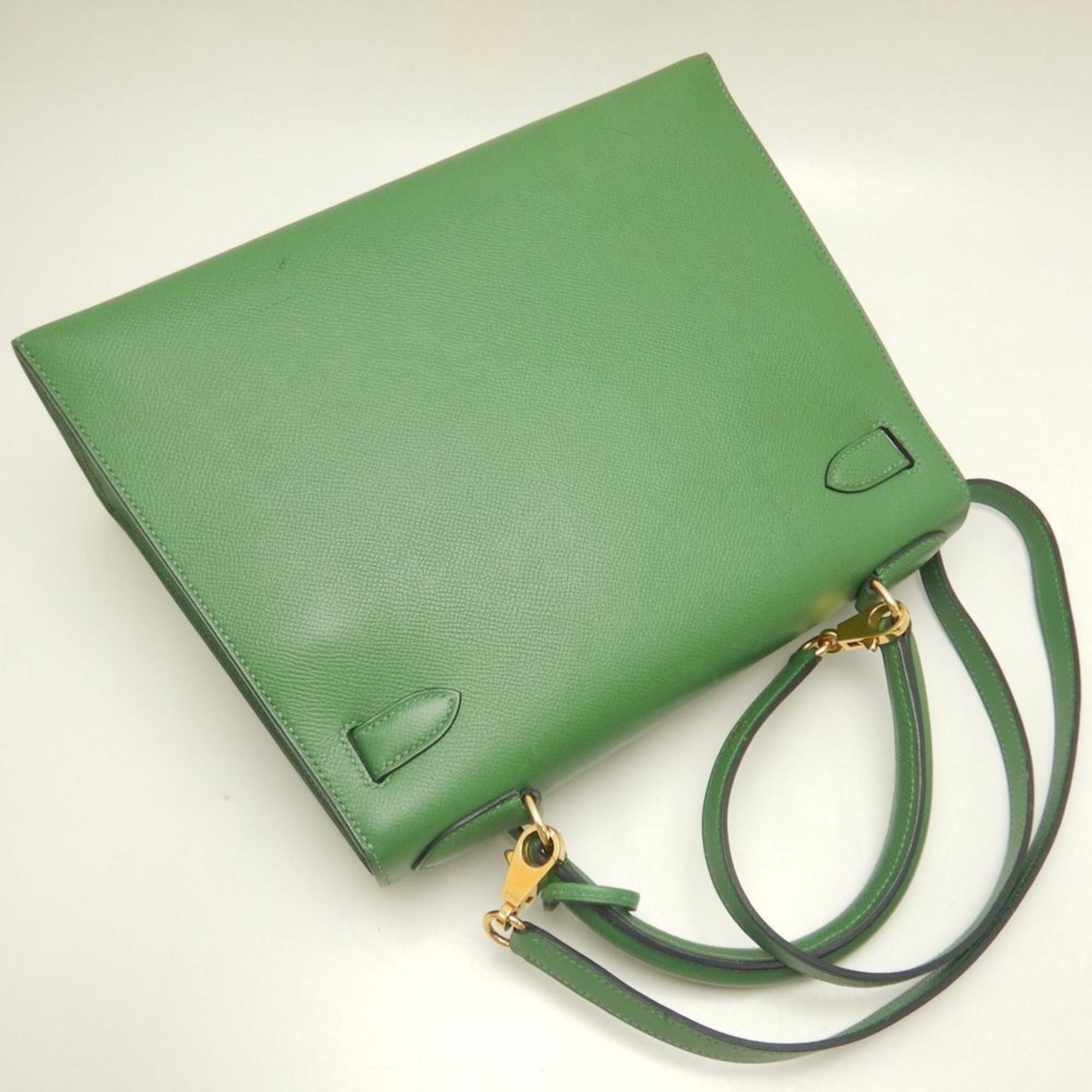 Kelly Handbag Green Epsom with Gold Hardware 28