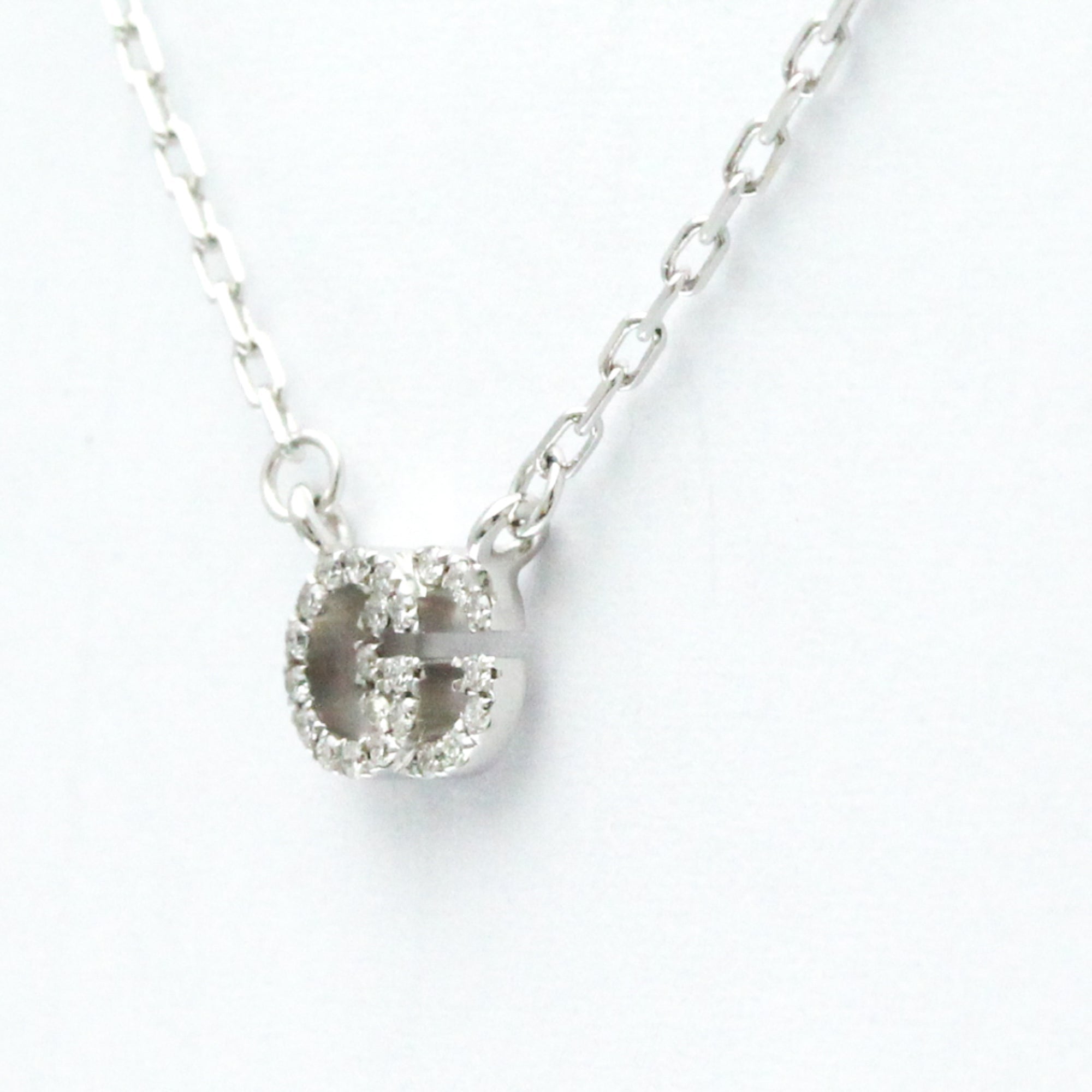 GG Running Pendant Necklace 18K White Gold with Diamond