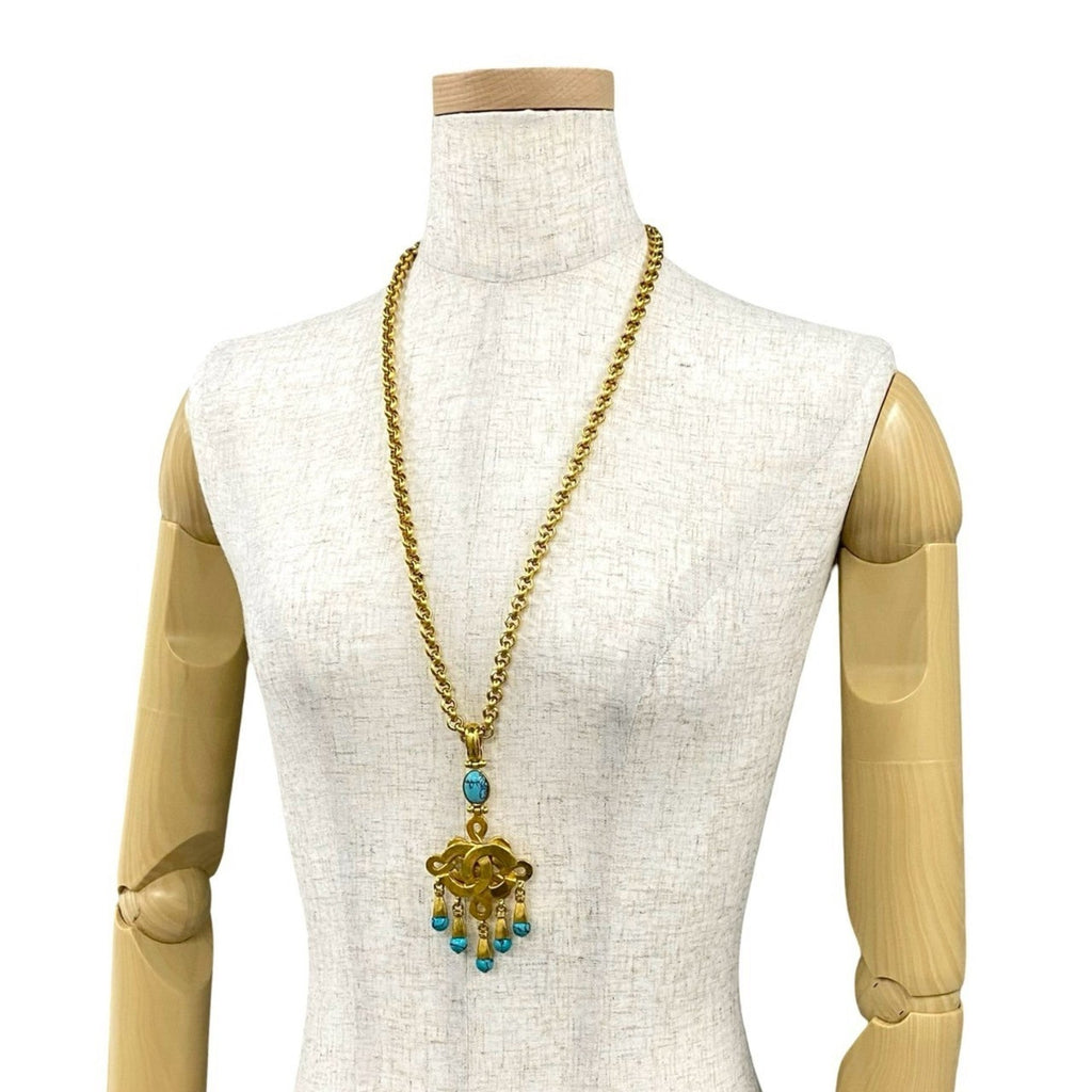 CC Logo Chain Pendant Necklace Metal