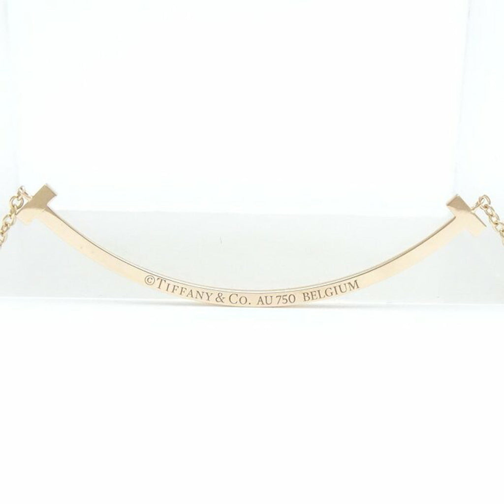 T Smile Pendant Necklace 18K Rose Gold with Diamonds