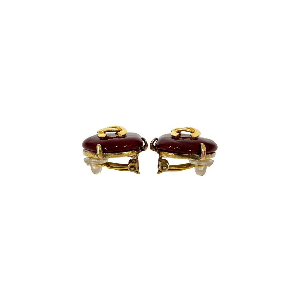 CC Logo Clip-On Earrings Metal Gold-Tone Metal