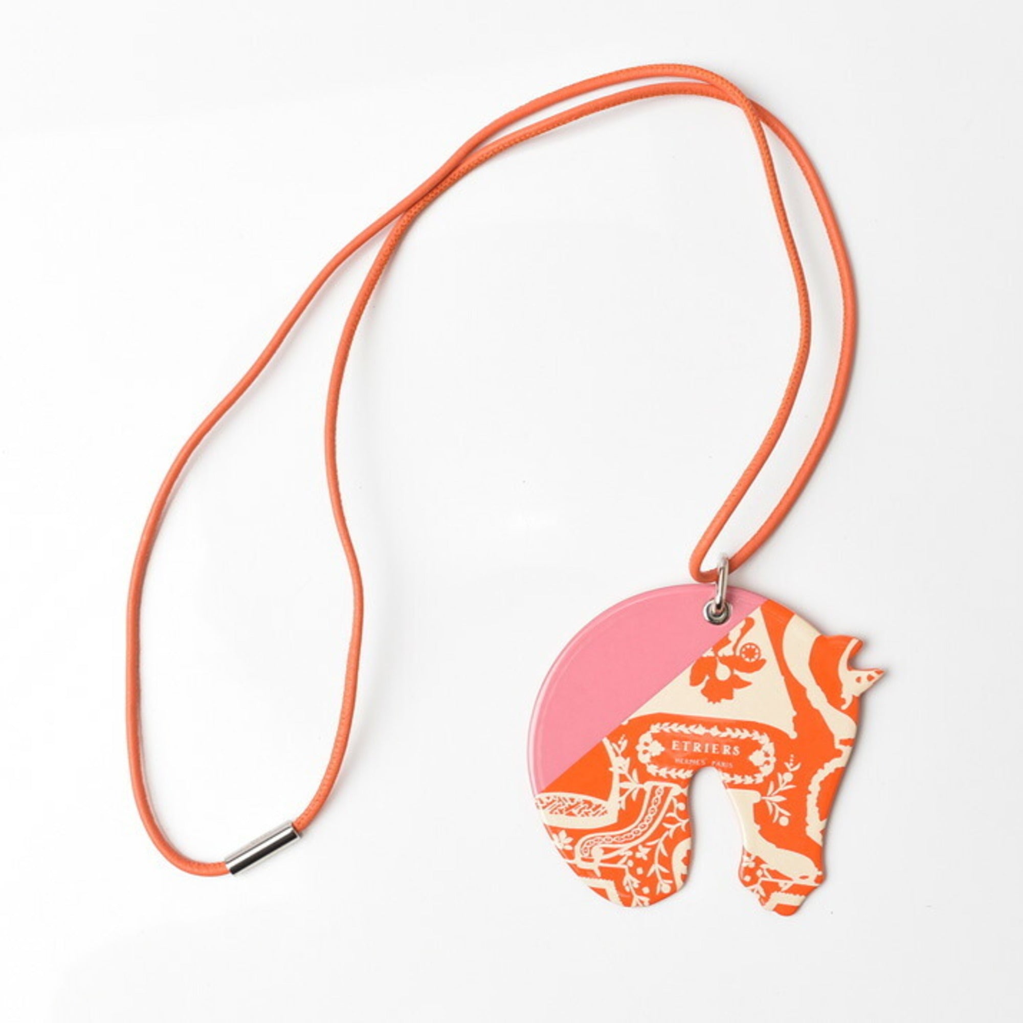 Tattersall Choker Pendant Necklace Multi Color Orange Pink
