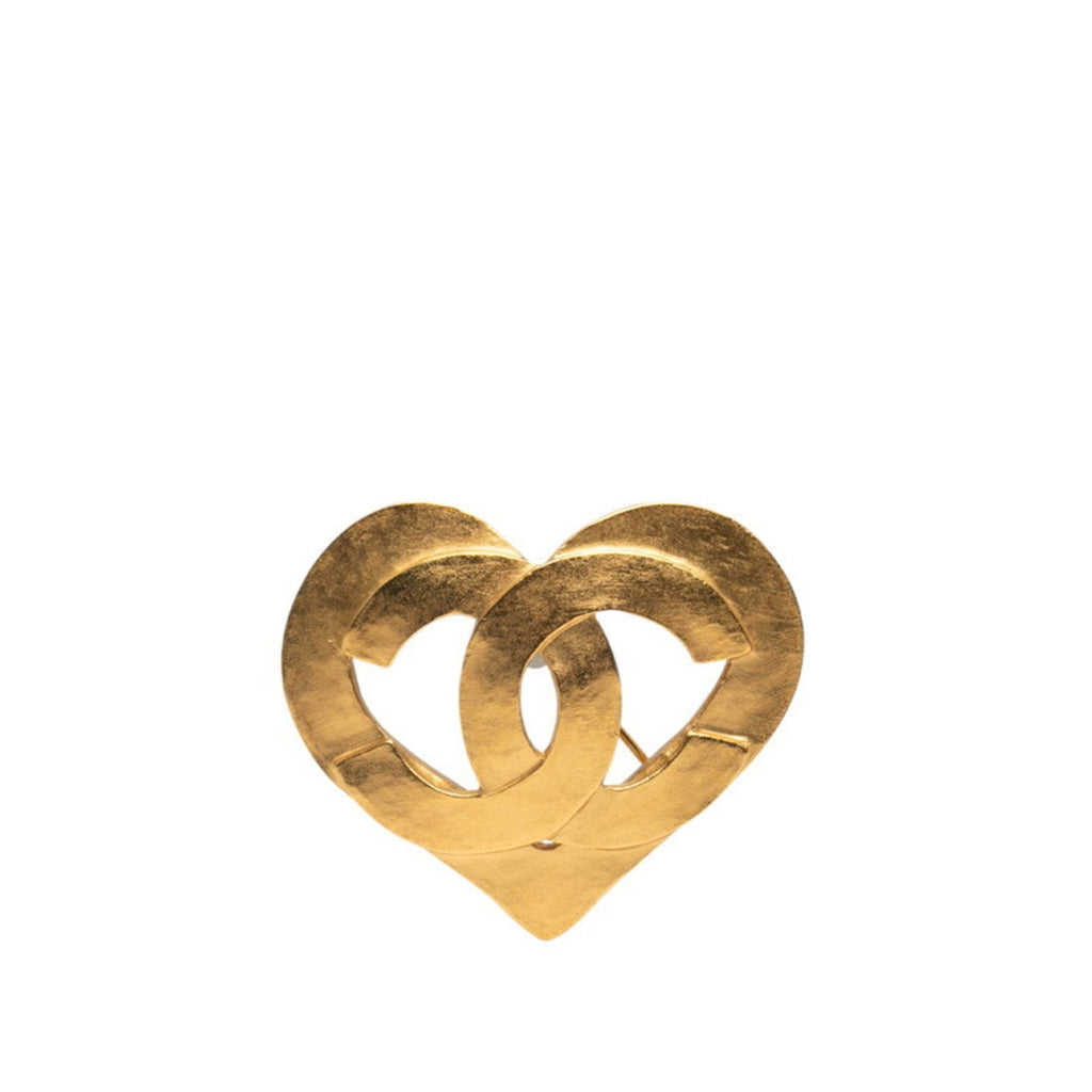 CC Logo Heart Brooch Metal