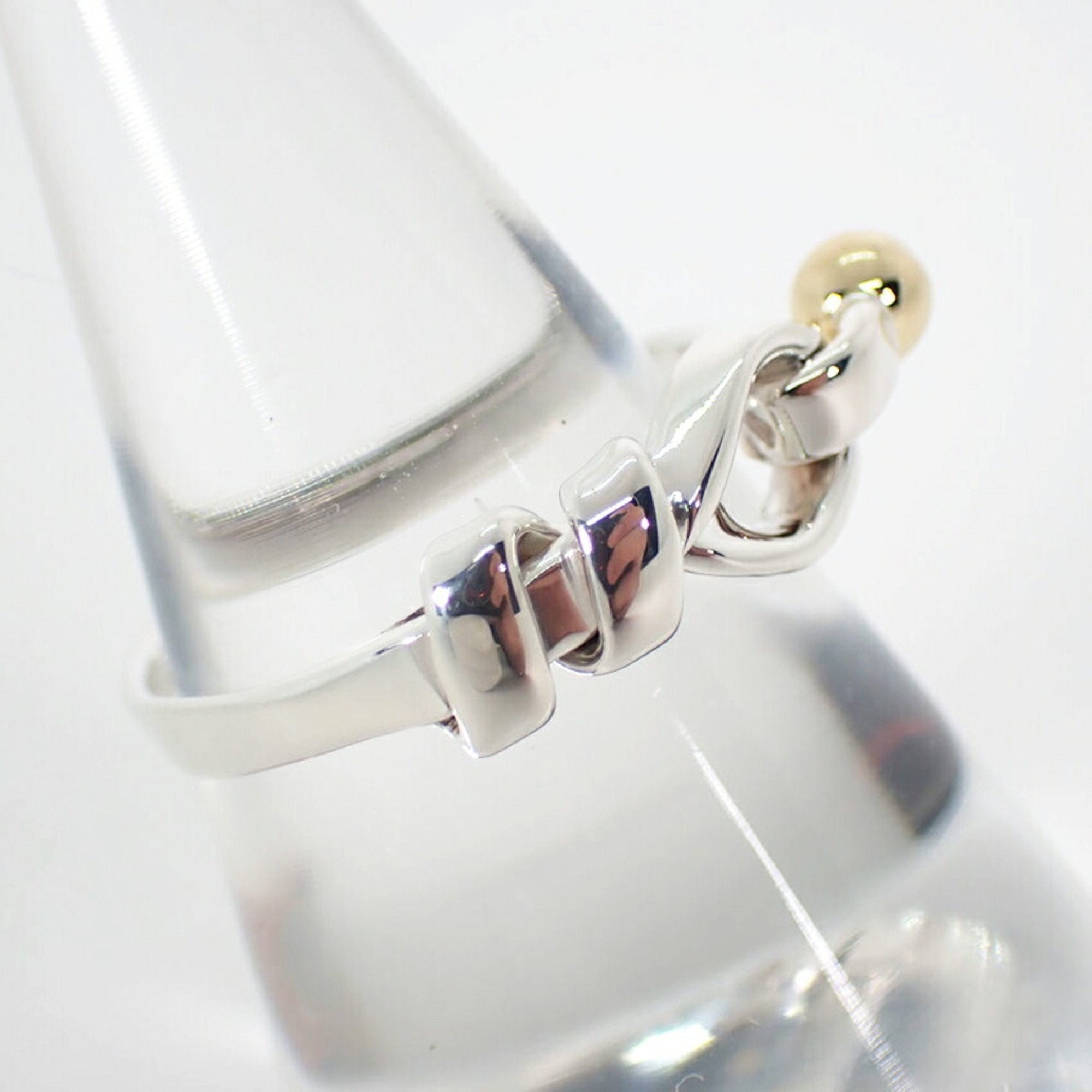 Ring Sterling Silver and 18K Yellow Gold Hook and Eye Combination
