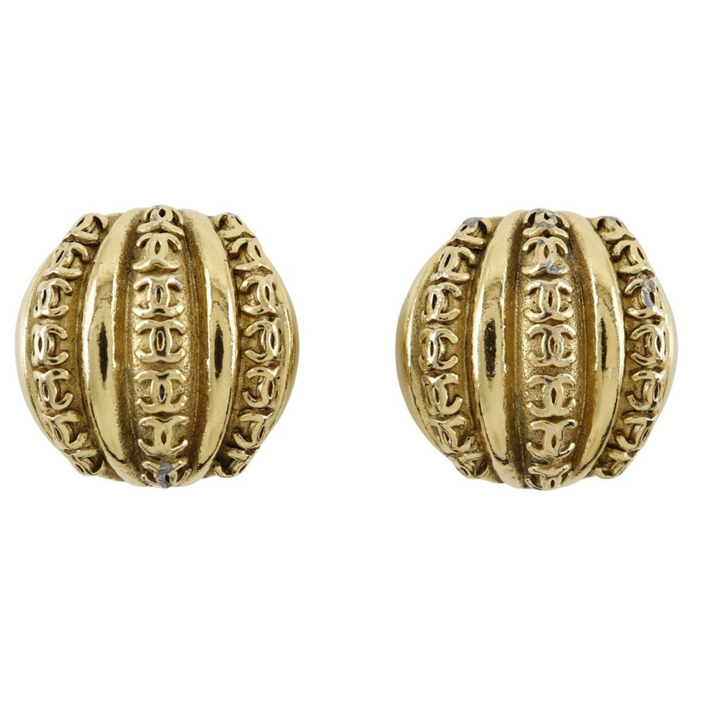 CC Logo Clip-On Earrings Metal Gold-Tone Metal