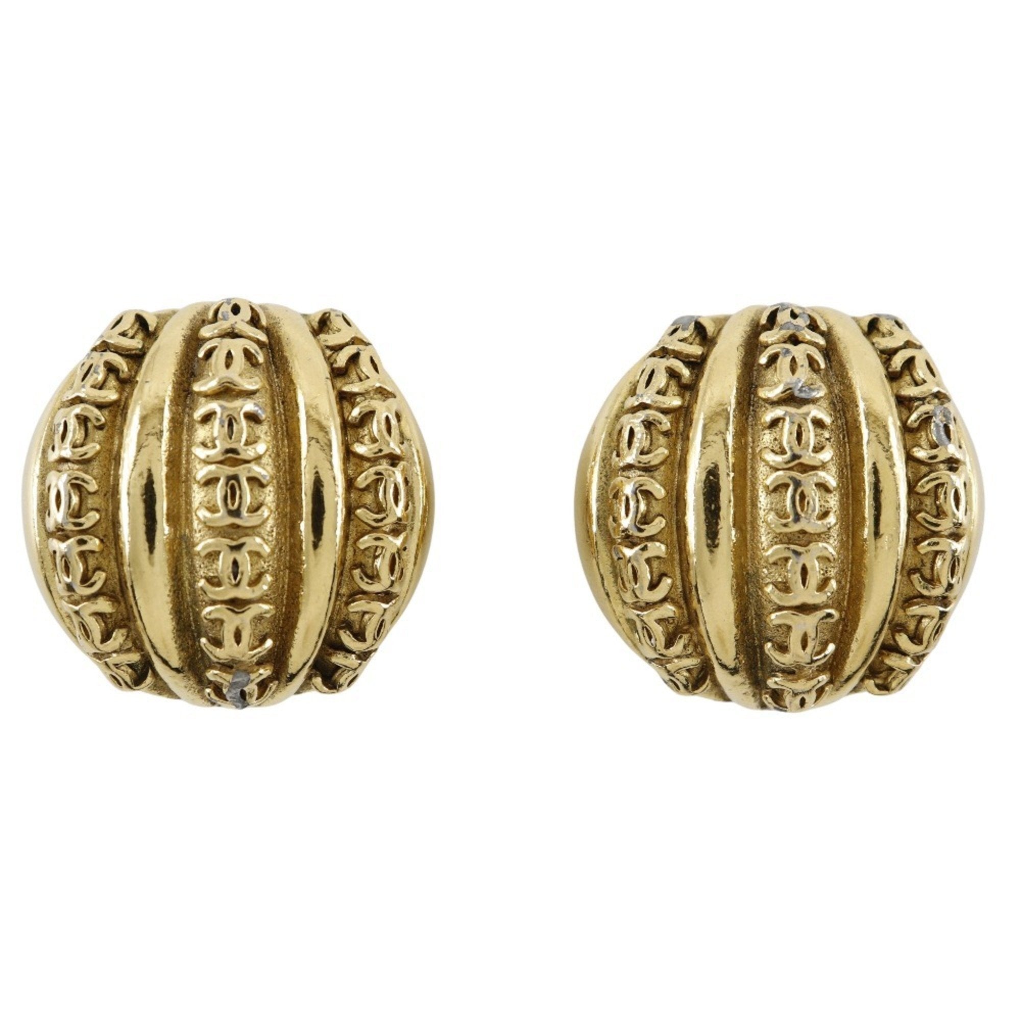 CC Logo Clip-On Earrings Metal Gold-Tone Metal