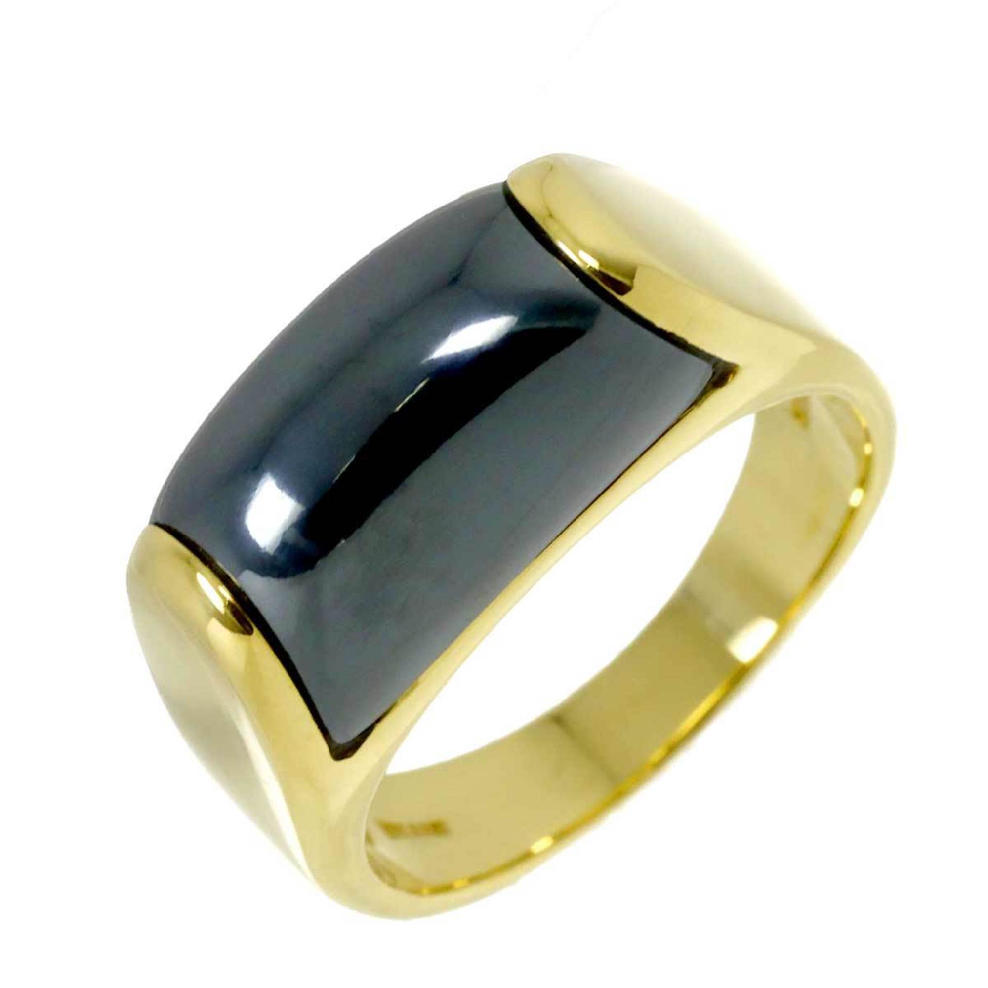 One Band Ring 18K Yellow Gold and Hematite