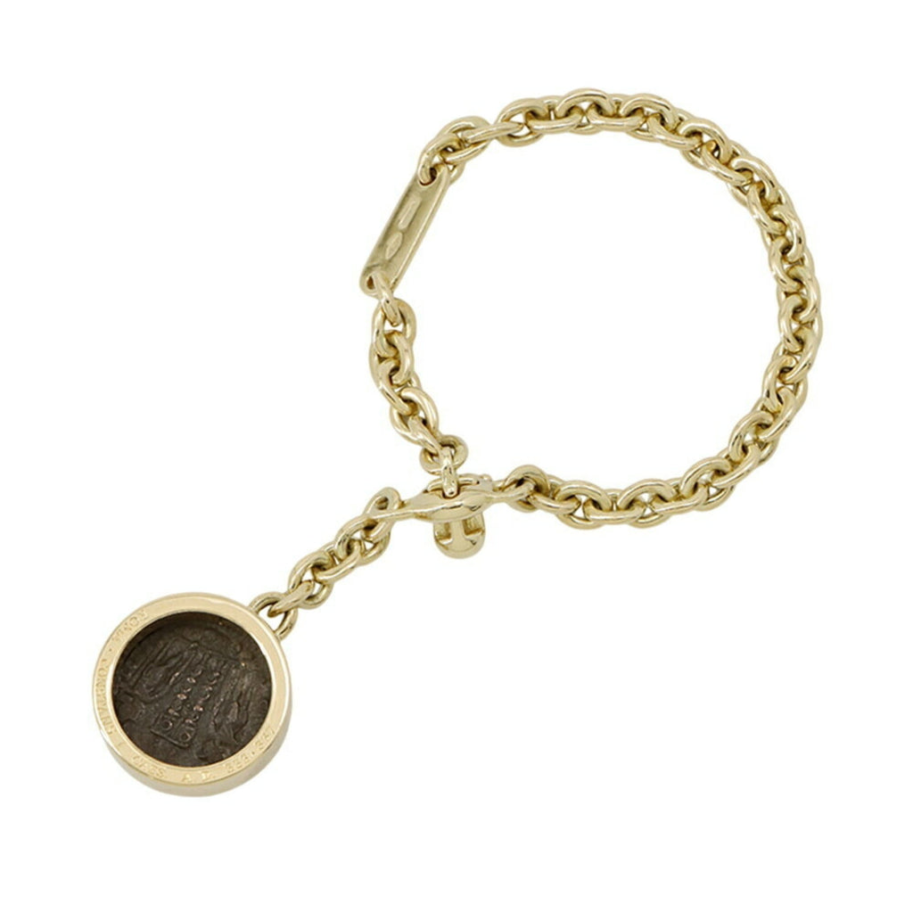 Keychain Charm Monete Ancient Coin 18K Yellow Gold Handbag Charm