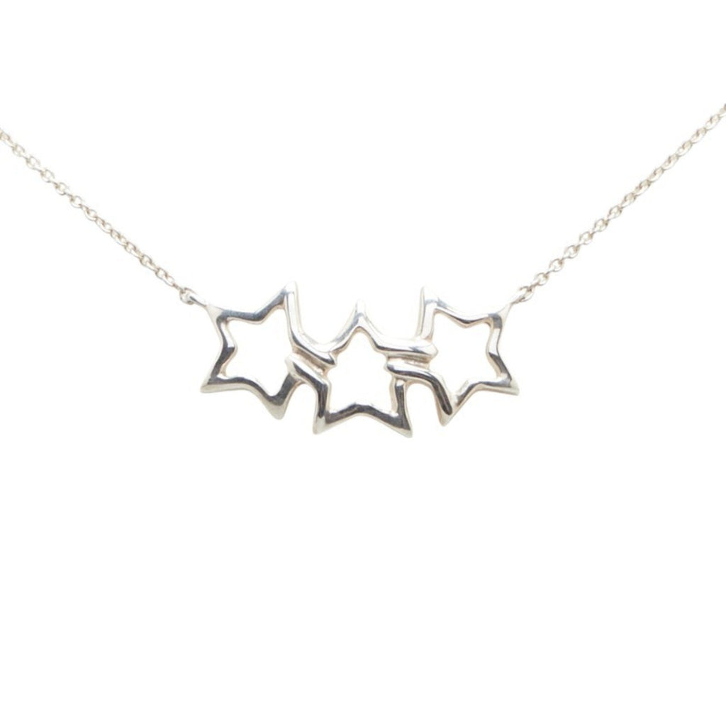 Triple Star Pendant Necklace Sterling Silver
