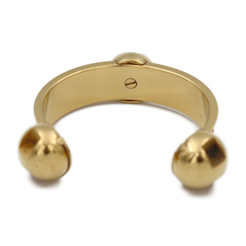 Bangle Leather and Metal Gold Red Bracelet