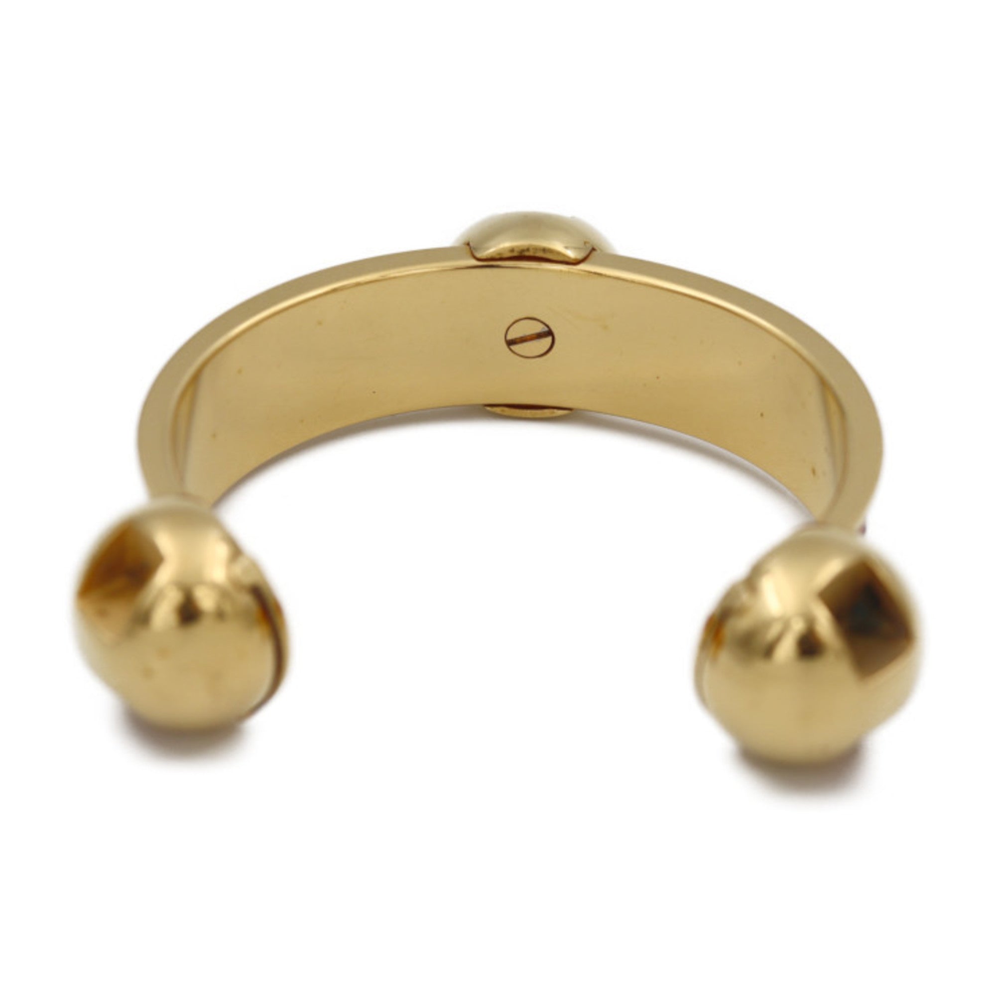 Bangle Leather and Metal Gold Red Bracelet