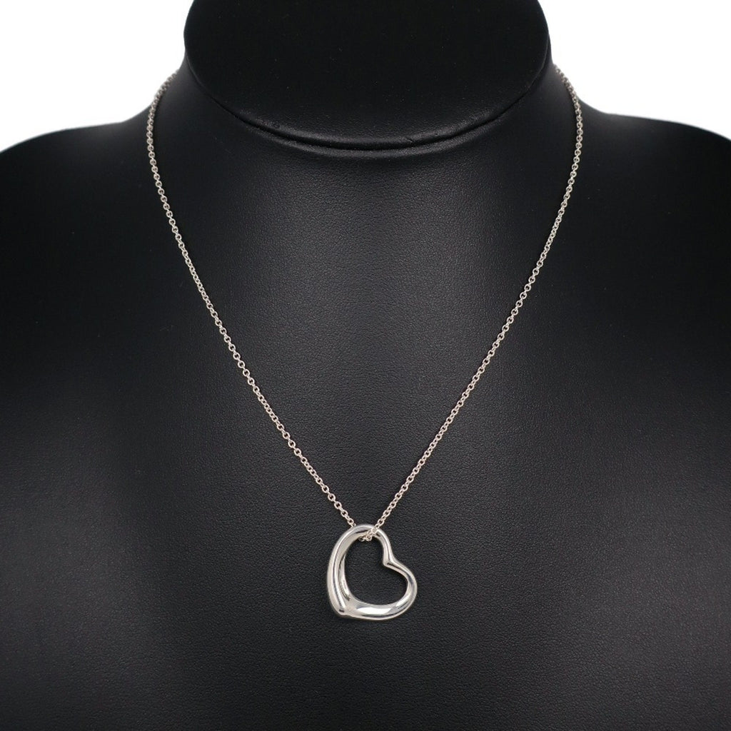 Open Heart Pendant Necklace Sterling Silver 20mm