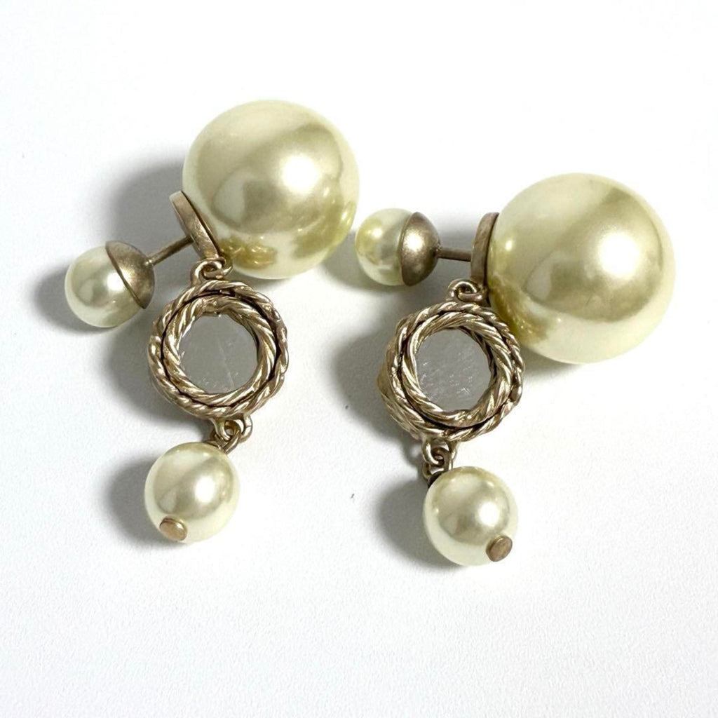 Tribal Earrings Artificial Pearl and Metal