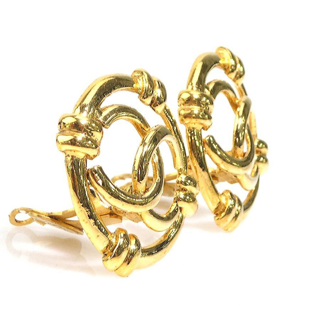 CC Logo Clip-On Earrings Gold-Tone Metal Gold-Tone Metal