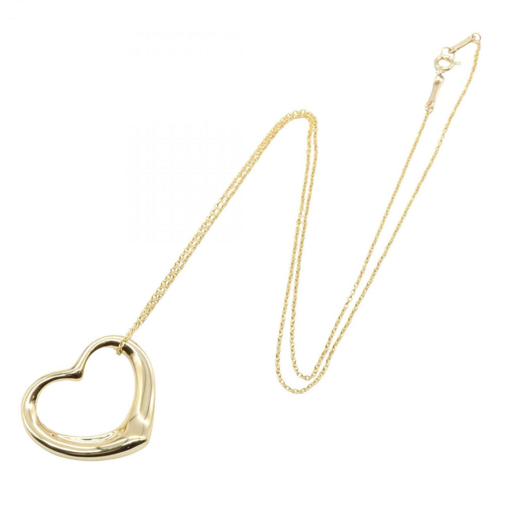Open Heart Pendant Necklace 18K Yellow Gold