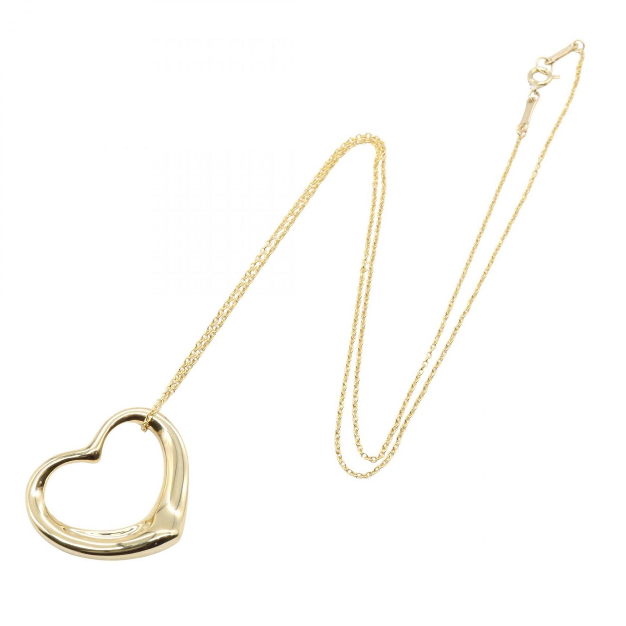 Open Heart Pendant Necklace 18K Yellow Gold