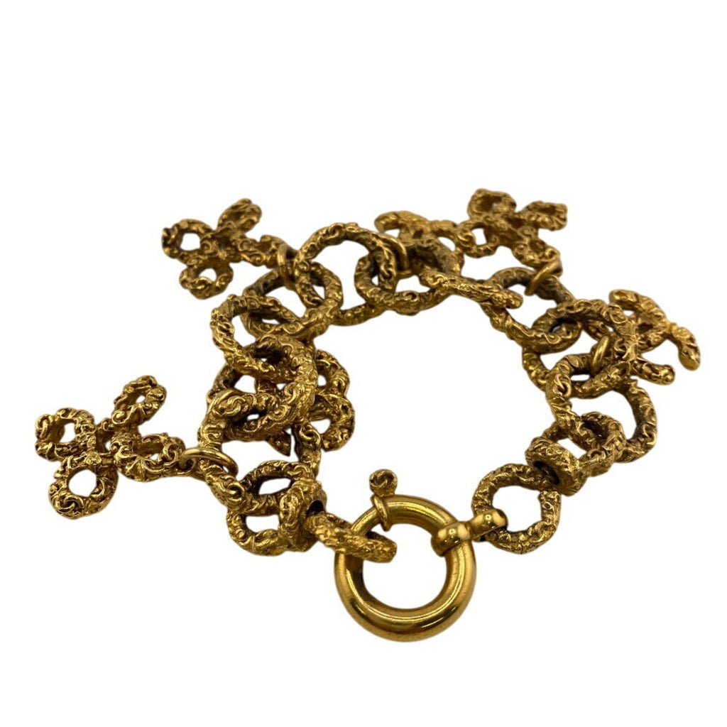 Clover Lava Ankle Bracelet Gold with Rice