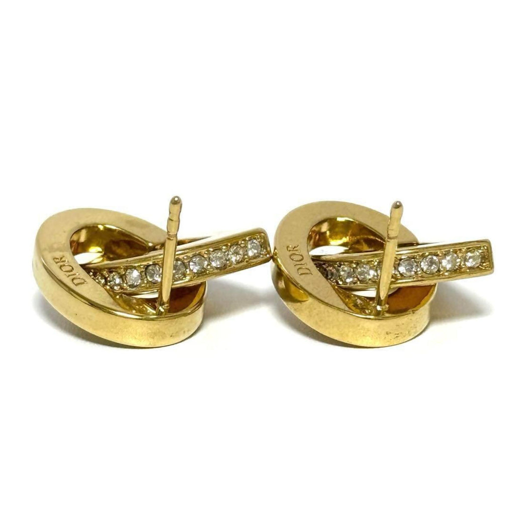 Earrings Metal and Rhinestone