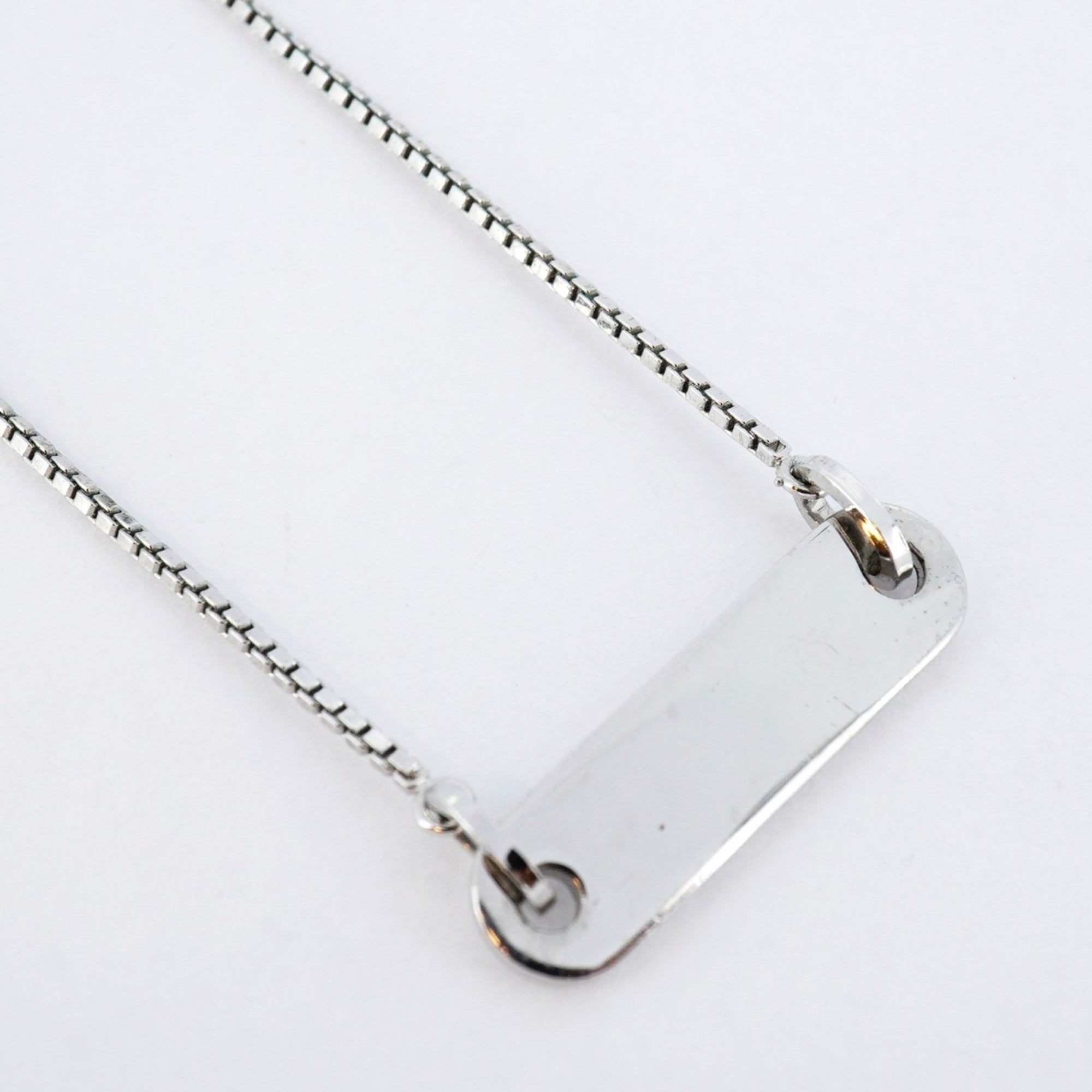 Pendant Necklace Metal Orange And Silver