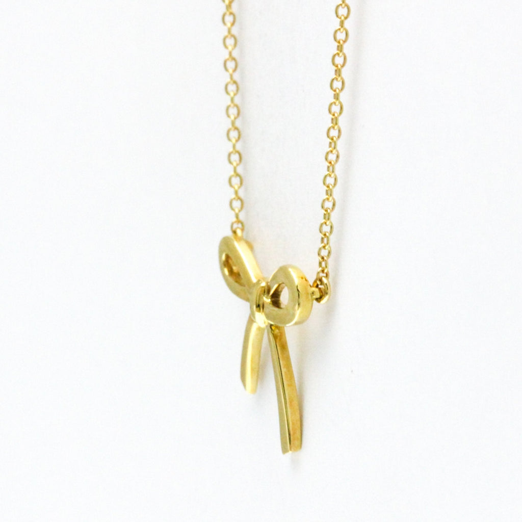 Bow Pendant Necklace 18K Yellow Gold