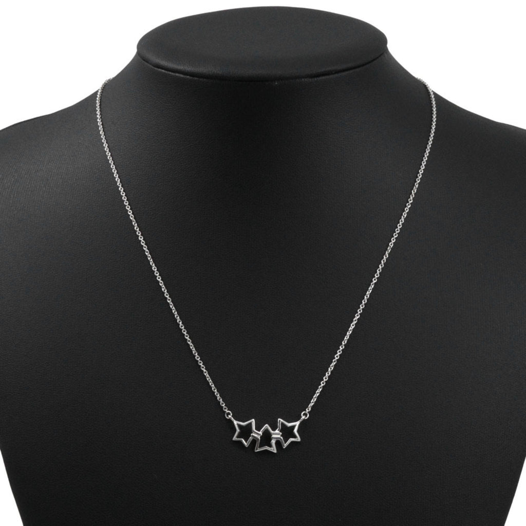 Triple Star Pendant Necklace Sterling Silver