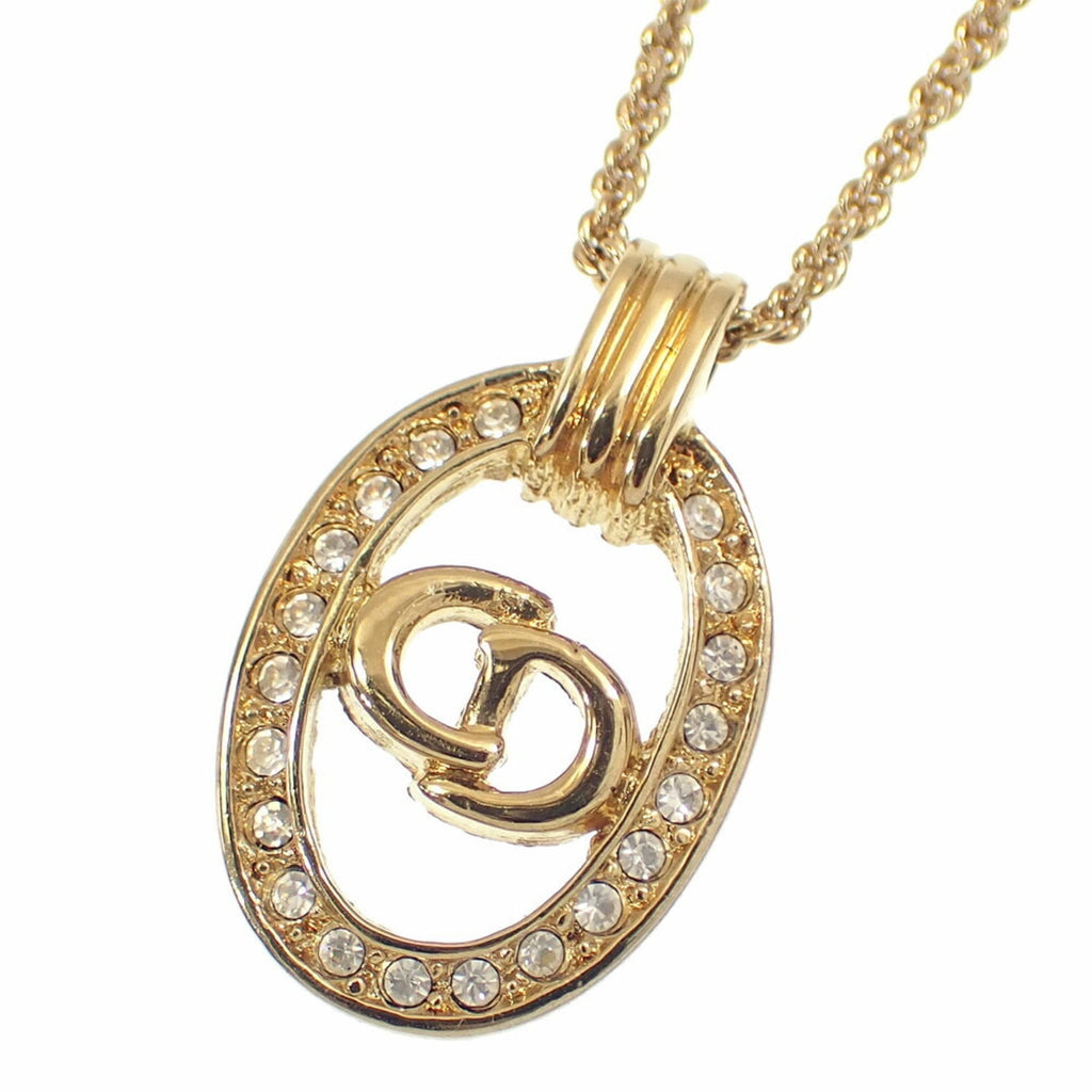 Pendant Necklace Gold with Rhinestone