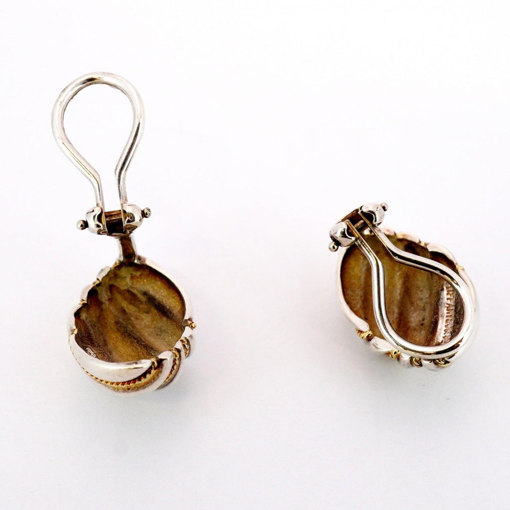 Earrings Sterling Silver and 18K Yellow Gold