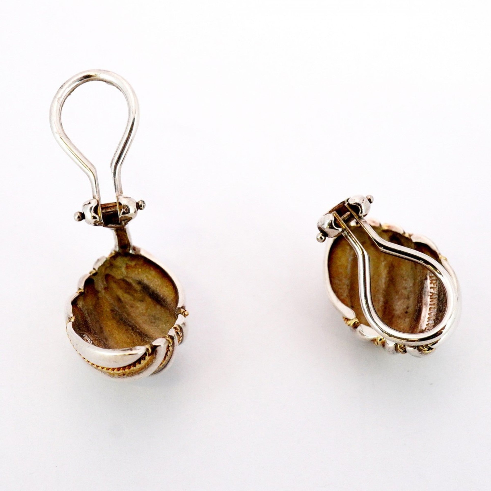 Earrings Sterling Silver and 18K Yellow Gold