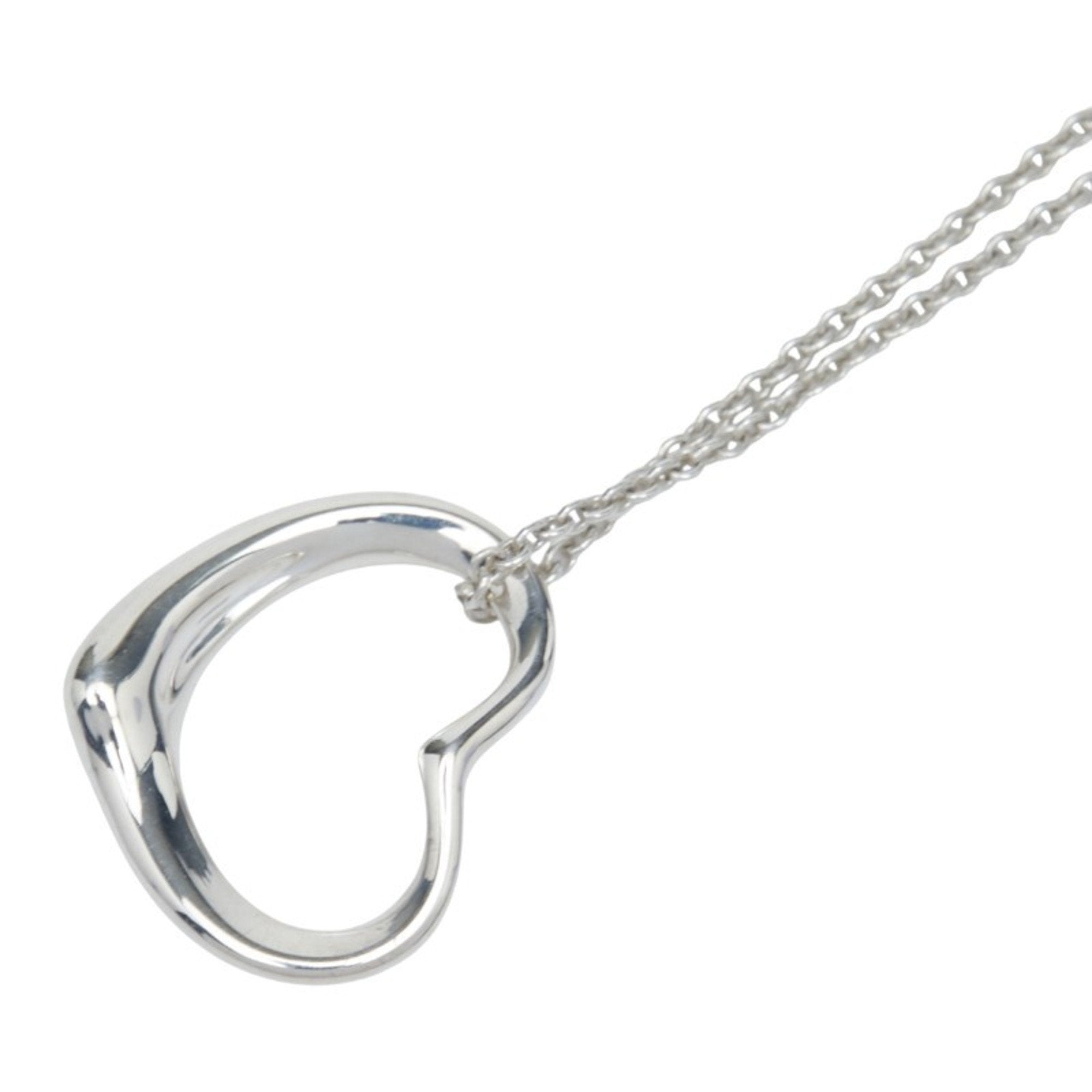 Open Heart Pendant Necklace Sterling Silver 12.5mm