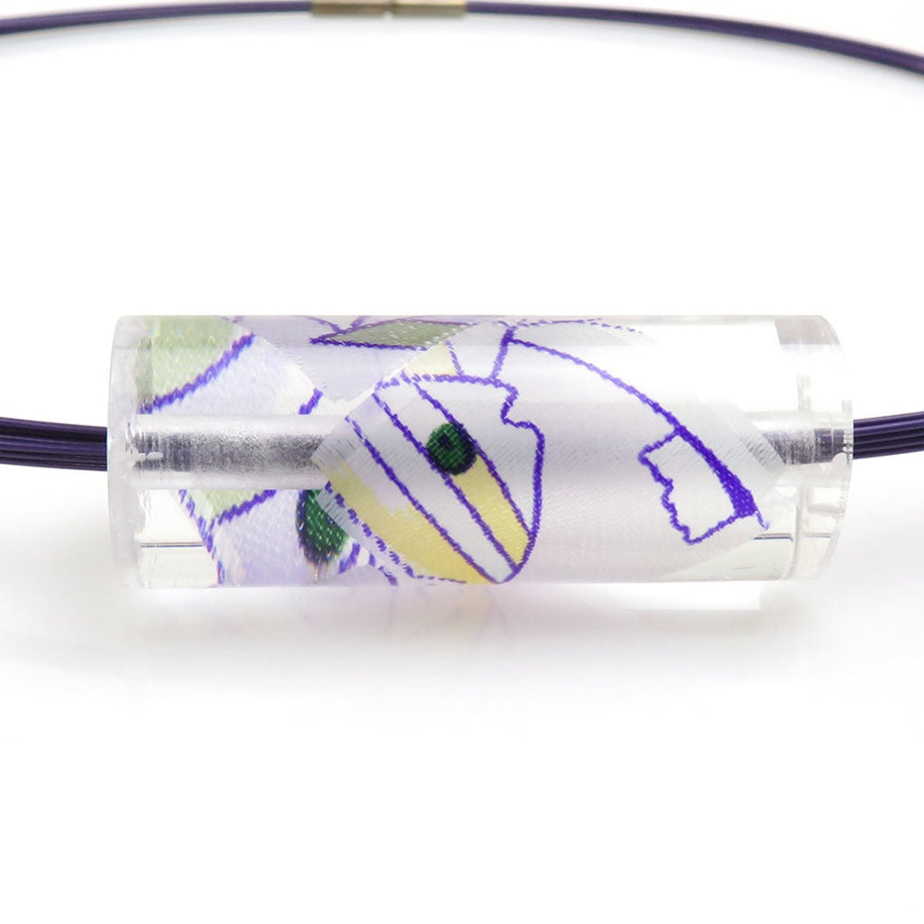 Pendant Necklace Resin Purple